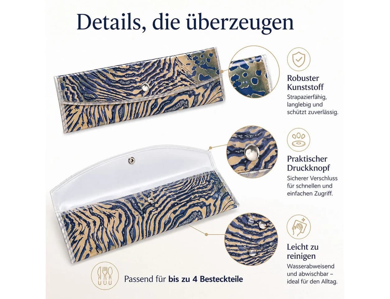 axentia Bestecktasche 226235 mit Druckknopfverschluss - Bild 4