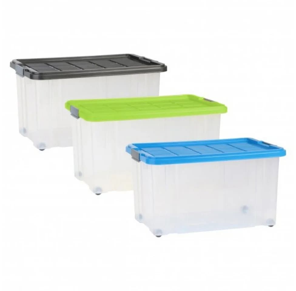 axentia Aufbewahrungsbox Unibox mit Rollen und Deckel