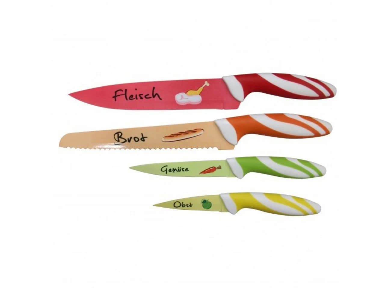 Axentia Messer-Set 4-teilig Bunt mit Lebensmittelmotiven - Bild 2