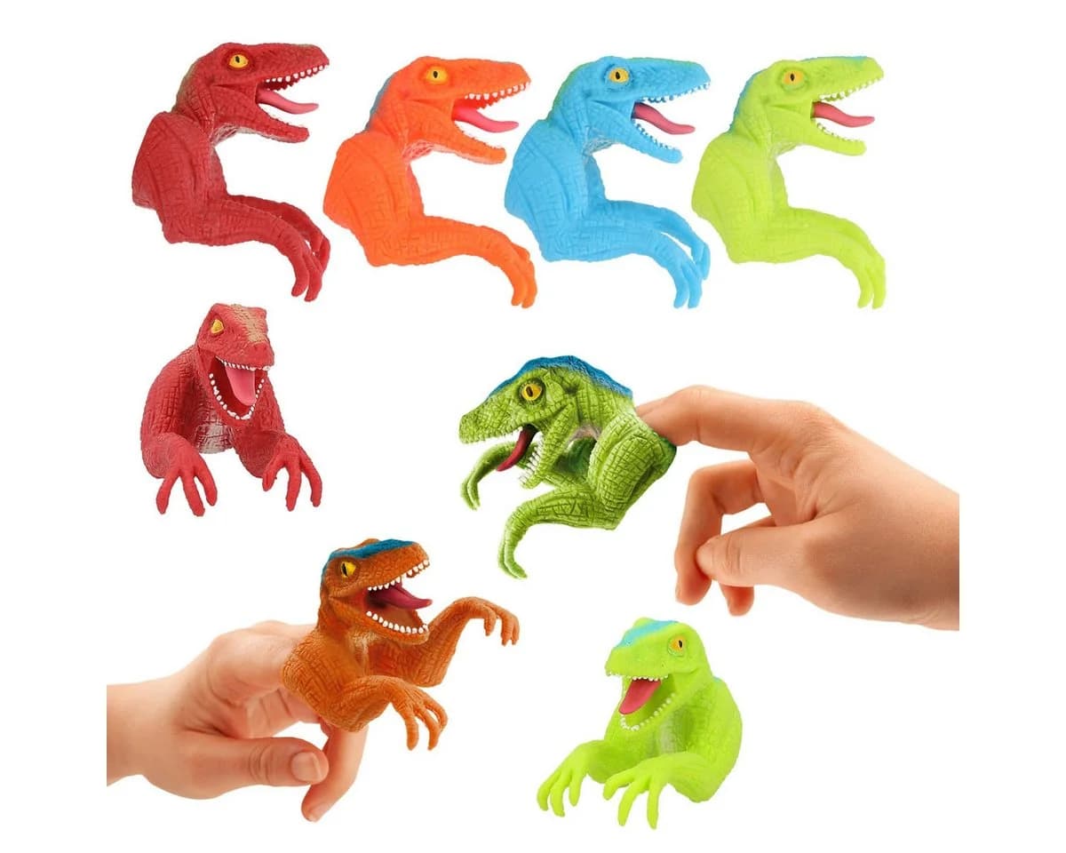 Depesche Dino World Crawler Wackelige Raubsaurier-Fingerpuppe Bunt