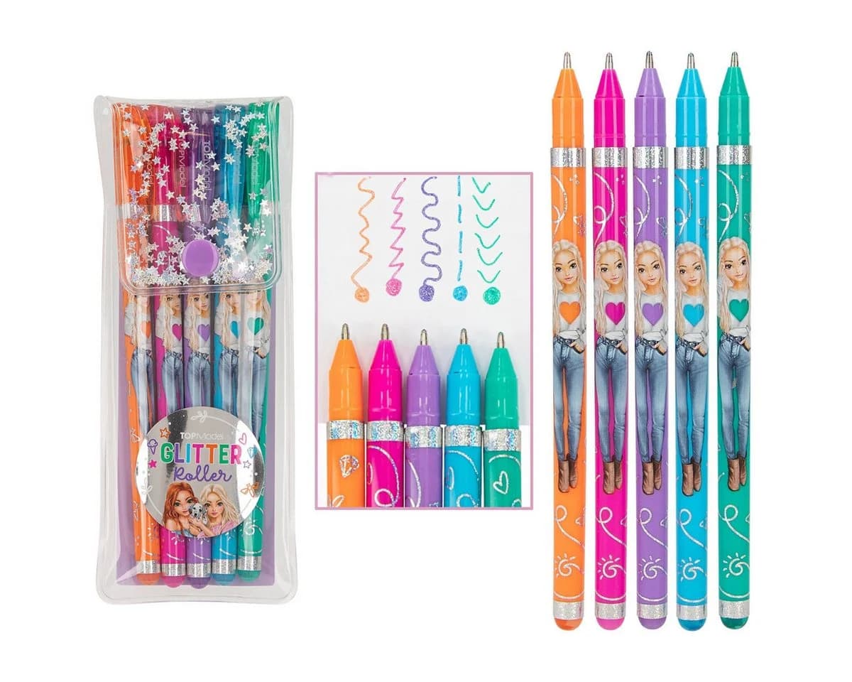 Depesche TOPModel Glitter Gelroller Set 5 Stück Bunt