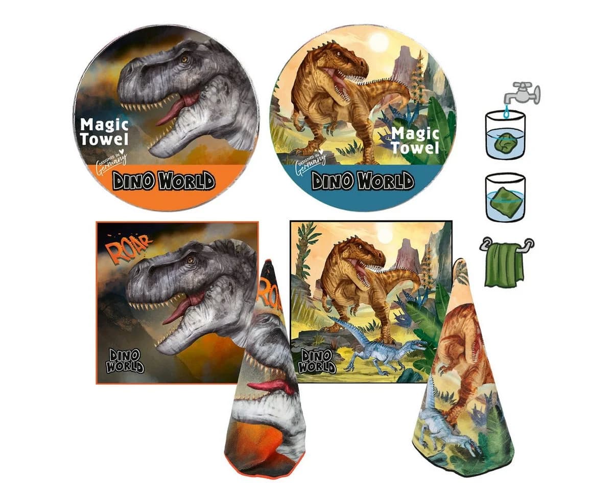 Depesche Dino World Magisches Handtuch Saurierstark Verwandelbar