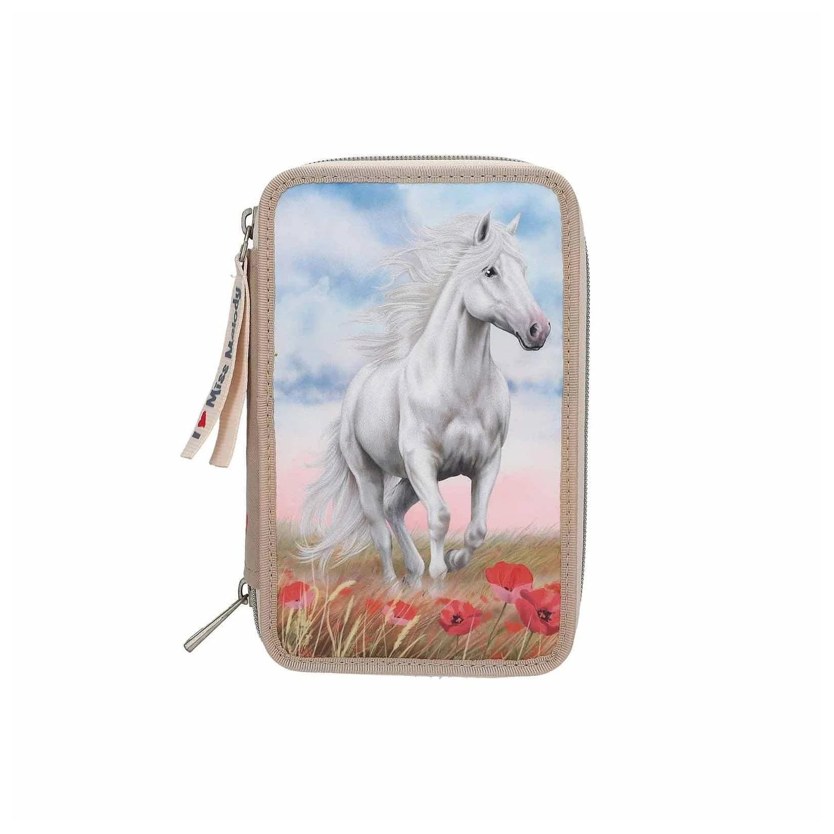 Depesche 3-Fach Federtasche Miss Melody Poppy Sand Beige