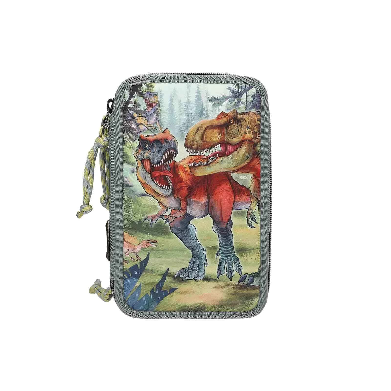 Depesche 3-Fach Federtasche BITE Dino World Grau-Grün - Bild 2