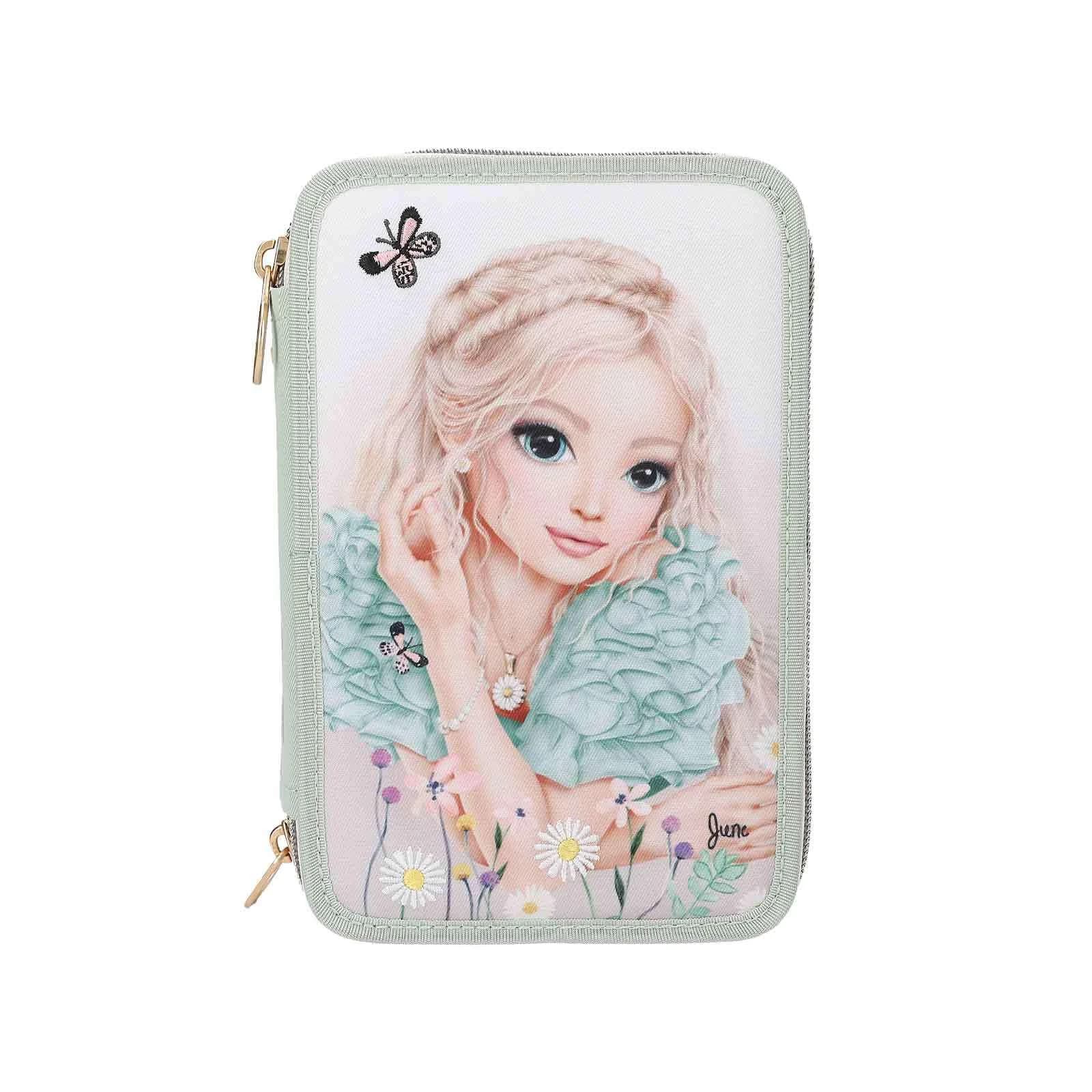 Depesche 3-Fach Federtasche mit Stickerei SUMMER FEELING inkl. Stifte - Bild 2