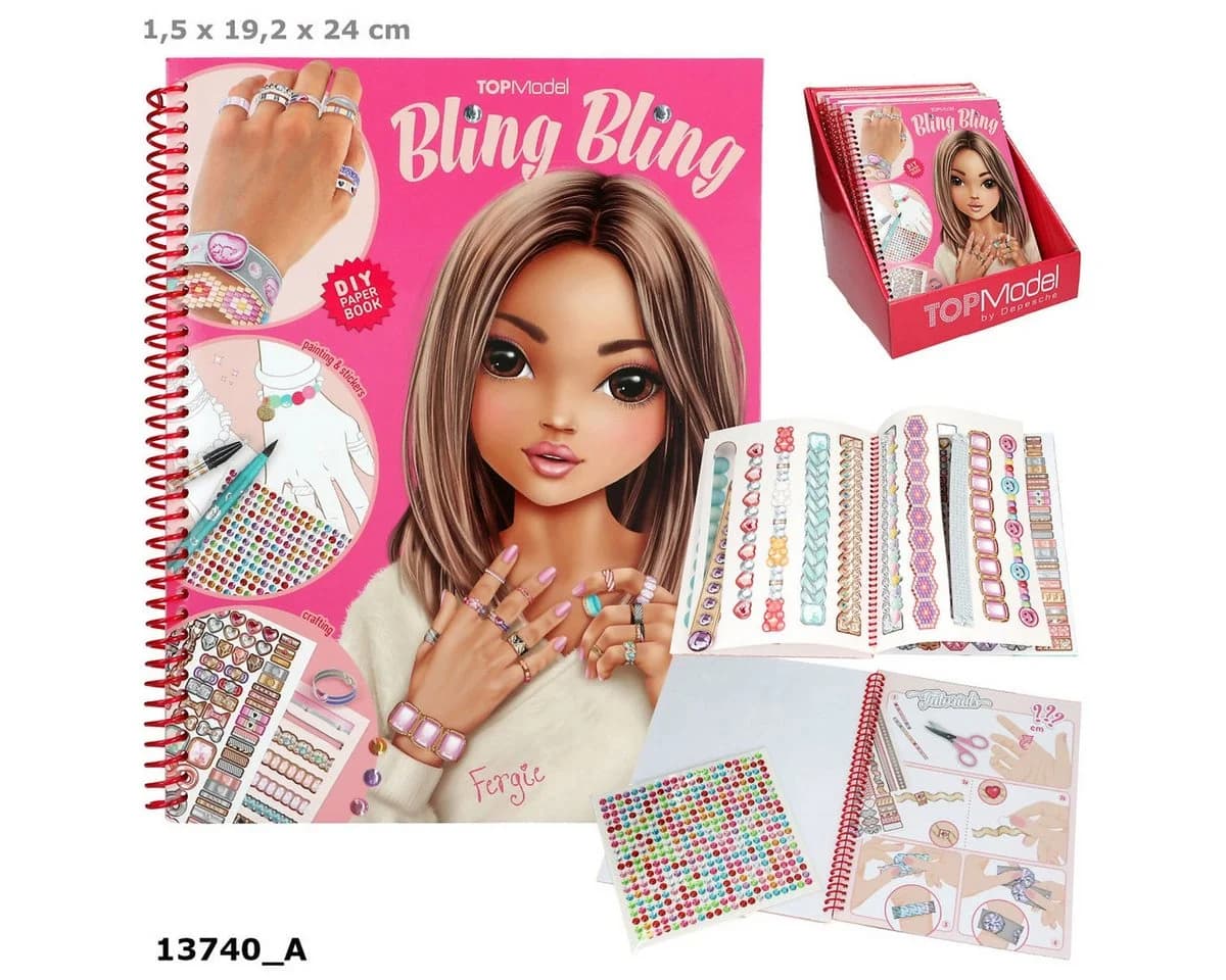 Depesche TOPModel BLING BLING Kreativbuch Schmuck basteln & ausmalen