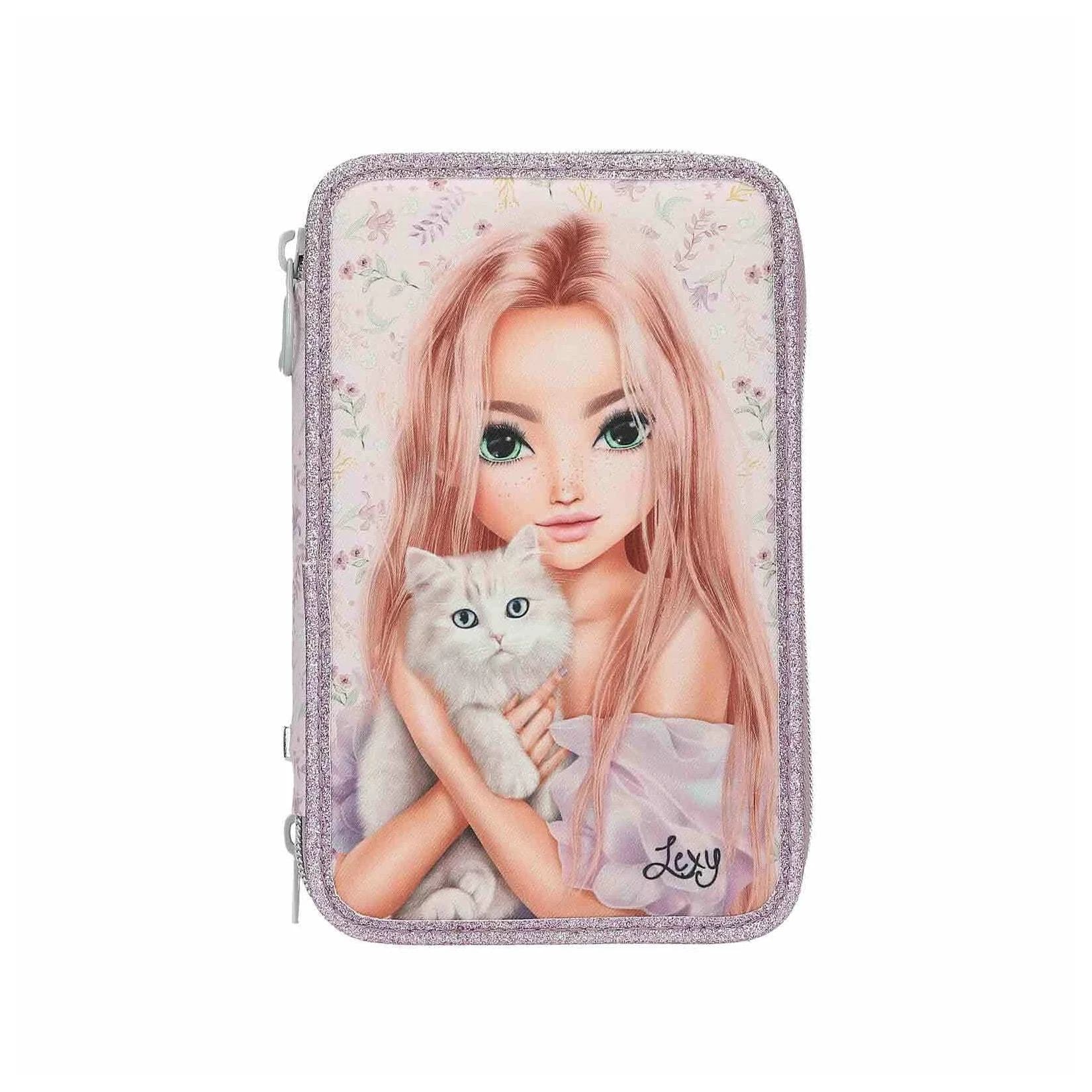 Depesche 3-Fach Federtasche BLOOMING KITTY TOPModel Rosa