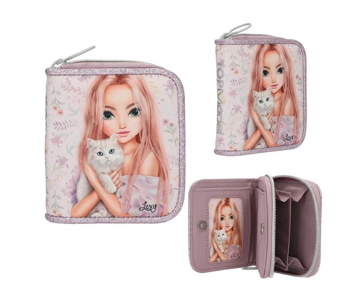 Depesche TOPModel Portemonnaie BLOOMING KITTY Lila Glitzer