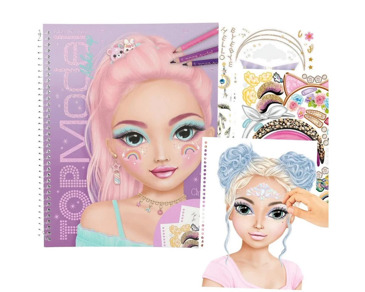 Depesche Create your TOPModel Make Up Malbuch mit Sticker