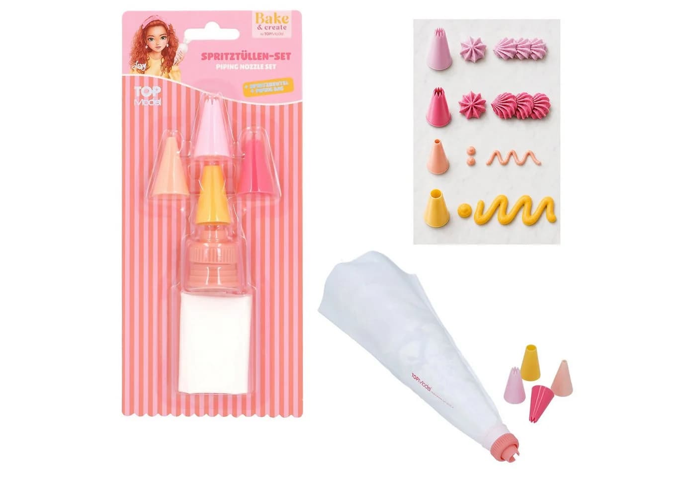 Depesche Spiel TOPModel Bake & Create Spritztüllen-Set mit Spritzbeutel - Bild 2