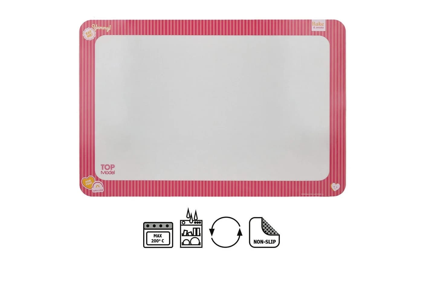 Depesche Silikon-Backmatte Bake and Create Transparent/Rosa