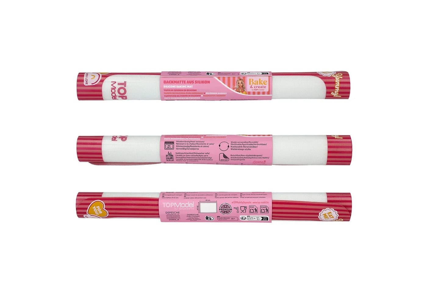 Depesche Silikon-Backmatte Bake and Create Transparent/Rosa - Bild 2