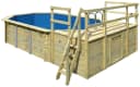 Achteckpool KARIBU PALMA Set D mit Sonnendeck und 2 Terrassen, Braun Bild 1