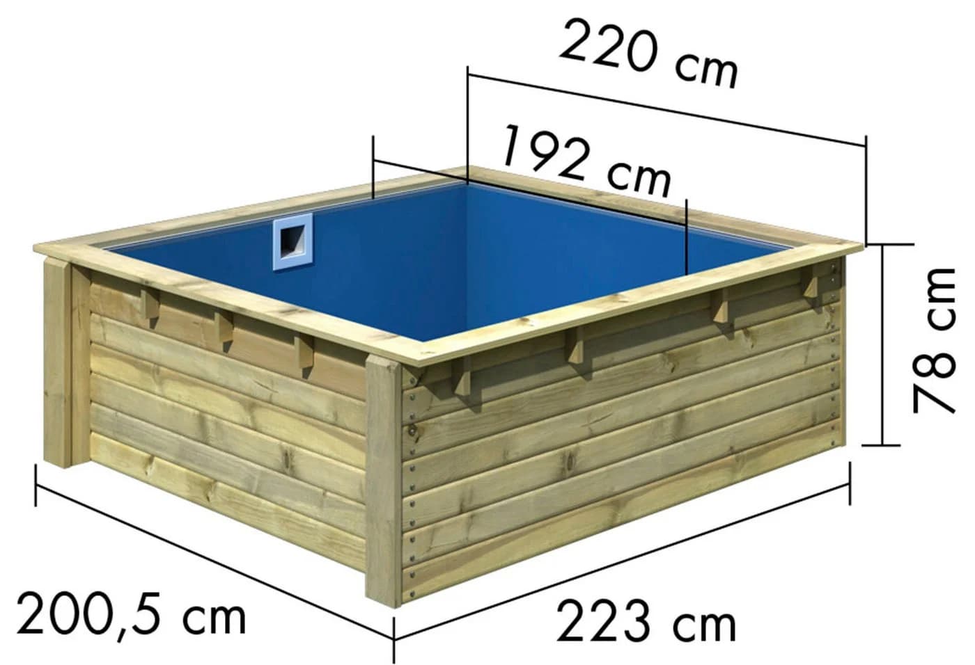 Rechteckpool aus Fichtenholz und PVC - Bild 4