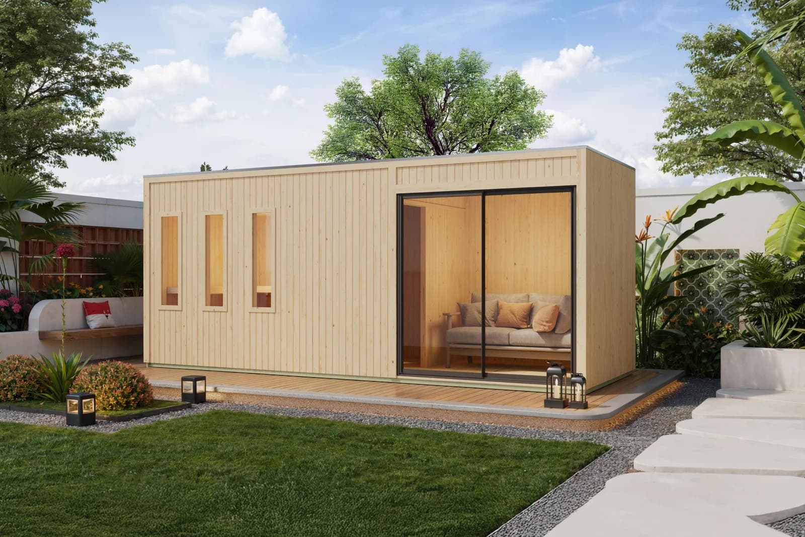 Saunahaus KARIBU Montana Natuurbelassen Saunaofen 400 kW