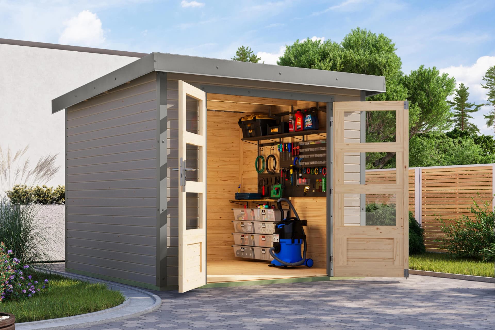 Gartenhaus Karibu Jupiterino 3,5A Massivholz Pultdach