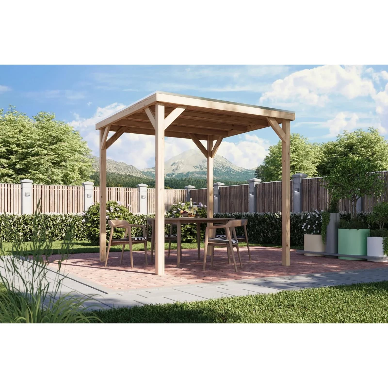 Karibu Grillunterstand Rocky Pavillon mit Dach - Bild 2