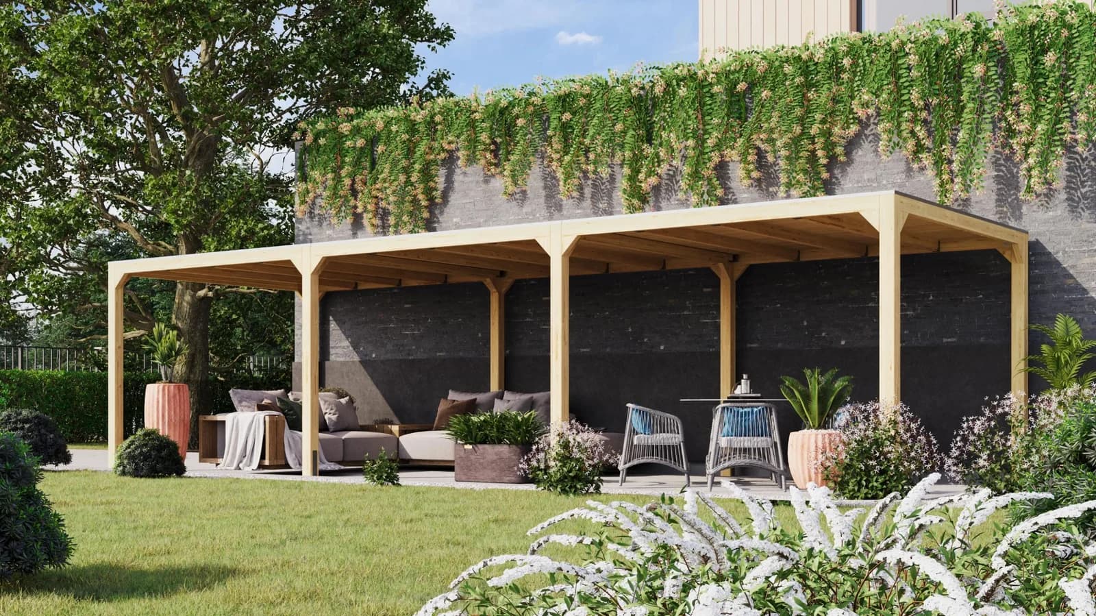 Karibu Pavillon Gordon Set Naturbelassen Leimholz