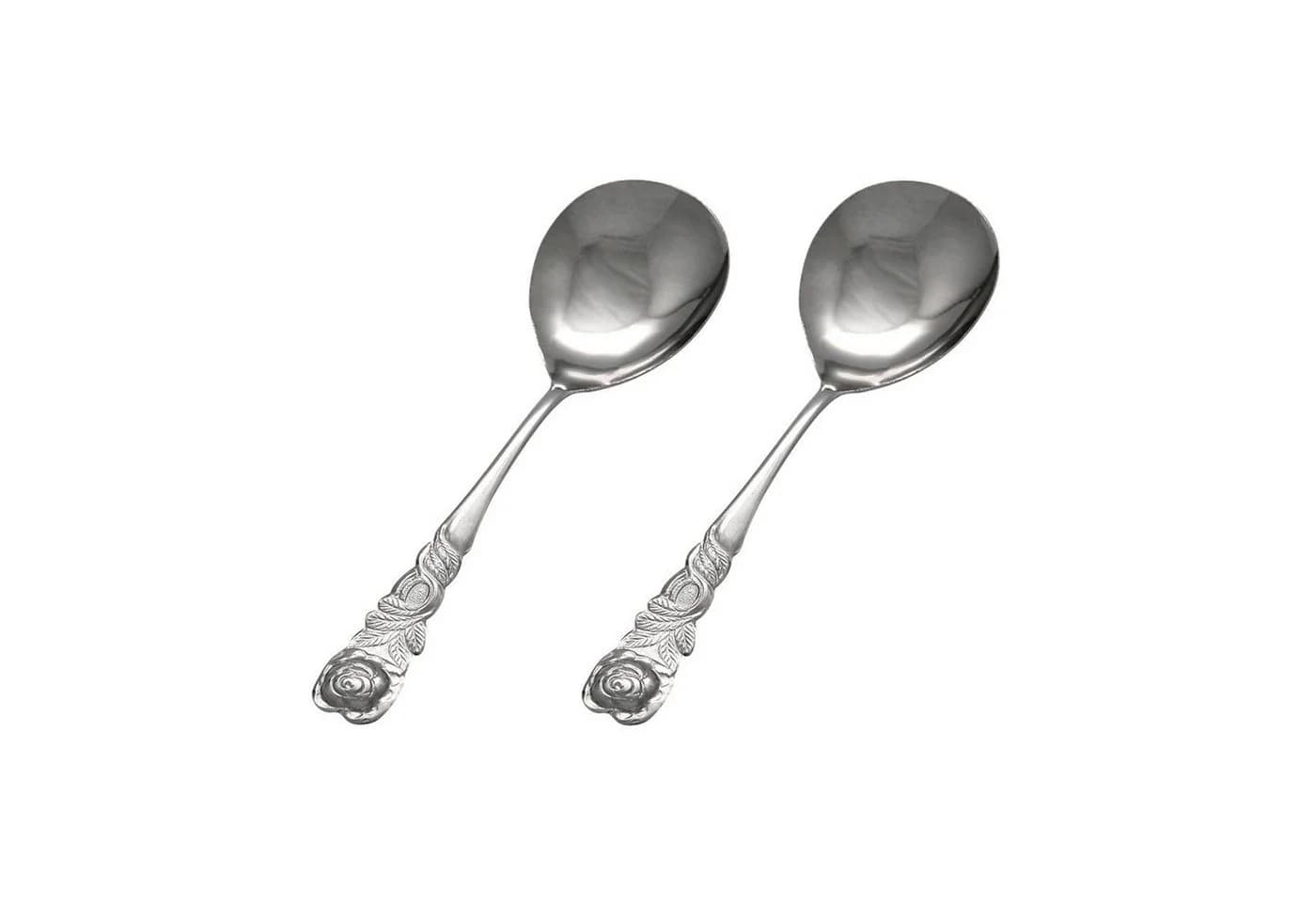 GRÄWE Sahnelöffel 2er Set Rosendekor Silber - Bild 2