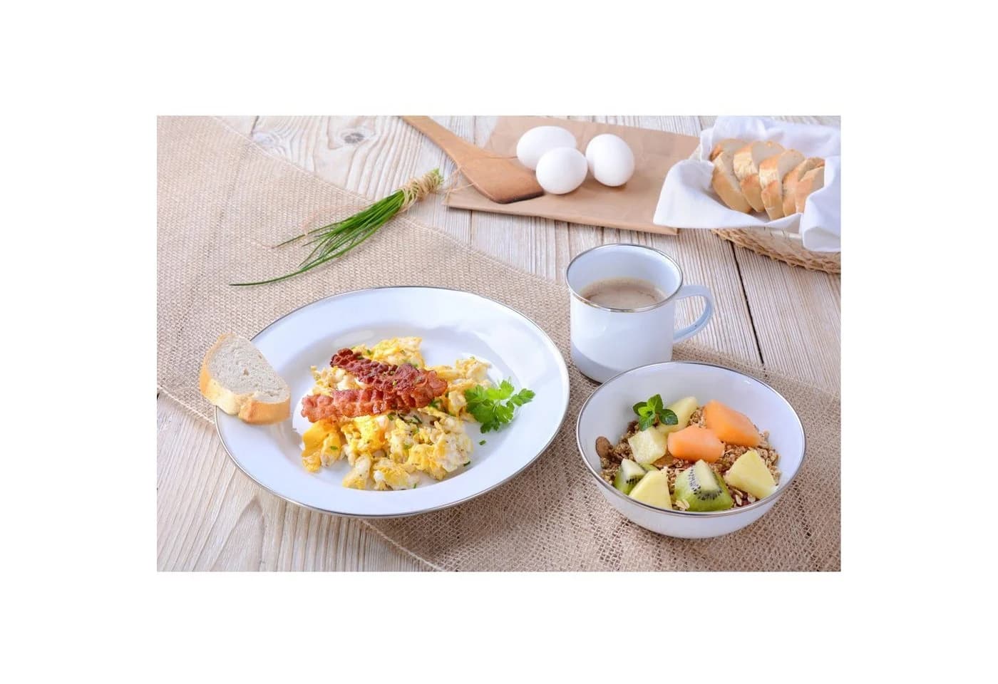 GRÄWE Emaille-Tasse 300 ml Weiß Camping