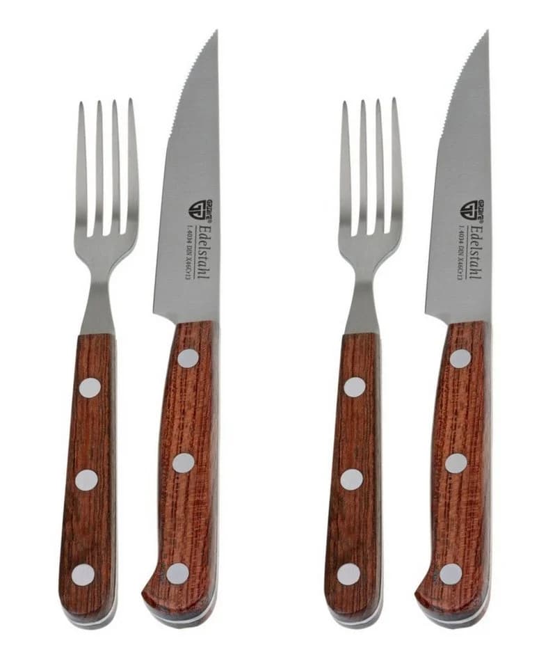 GRÄWE Steakbesteck 4-tlg. mit Steakmesser und Steakgabel, Edelstahl - Bild 2