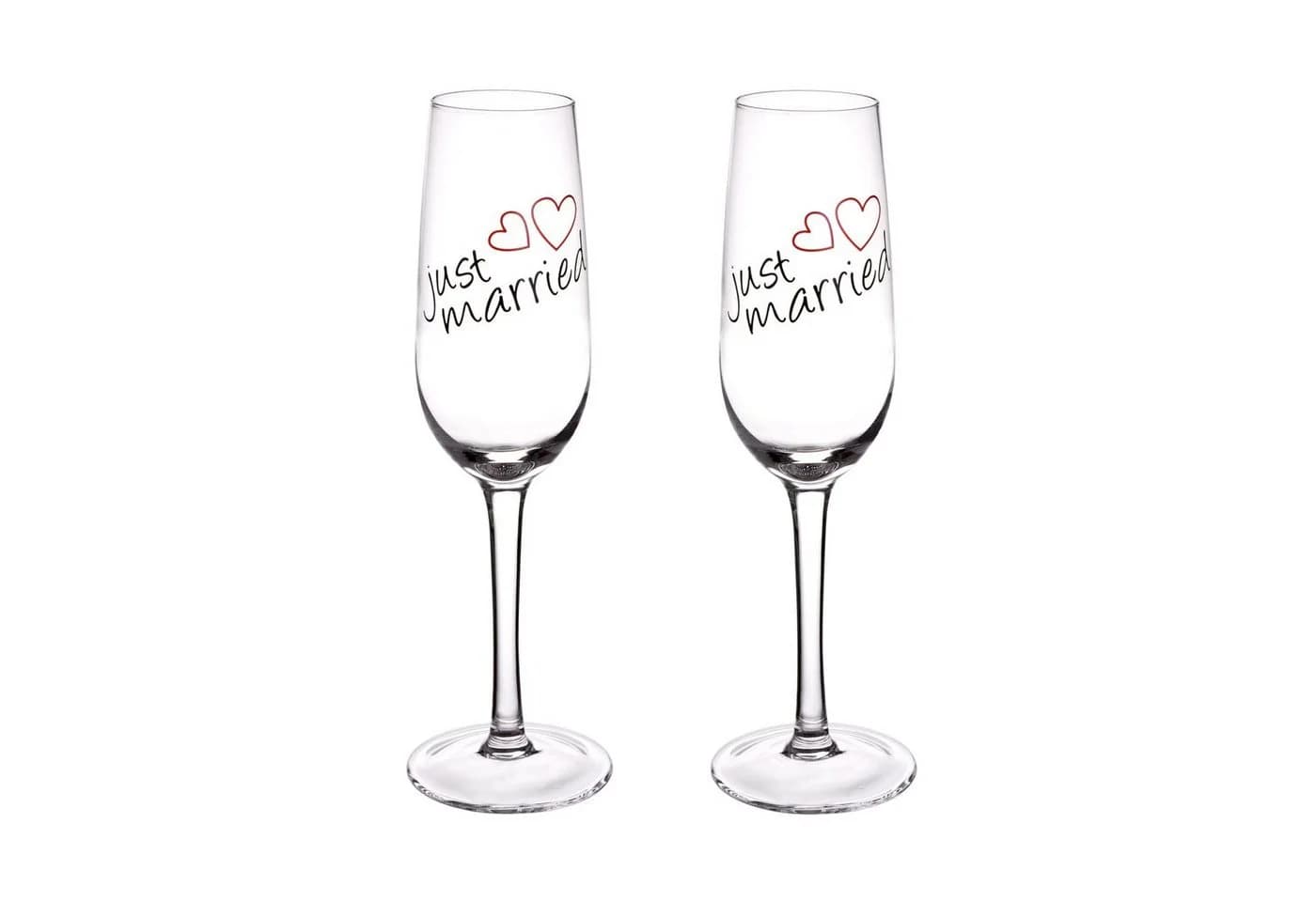 GRÄWE 2er Set Sektglas "Just Married" 210 ml Glas - Bild 2