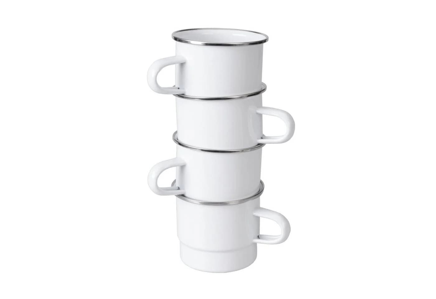 GRÄWE Stapelbecher emailliert 8 cm Weiß Stahlblech
