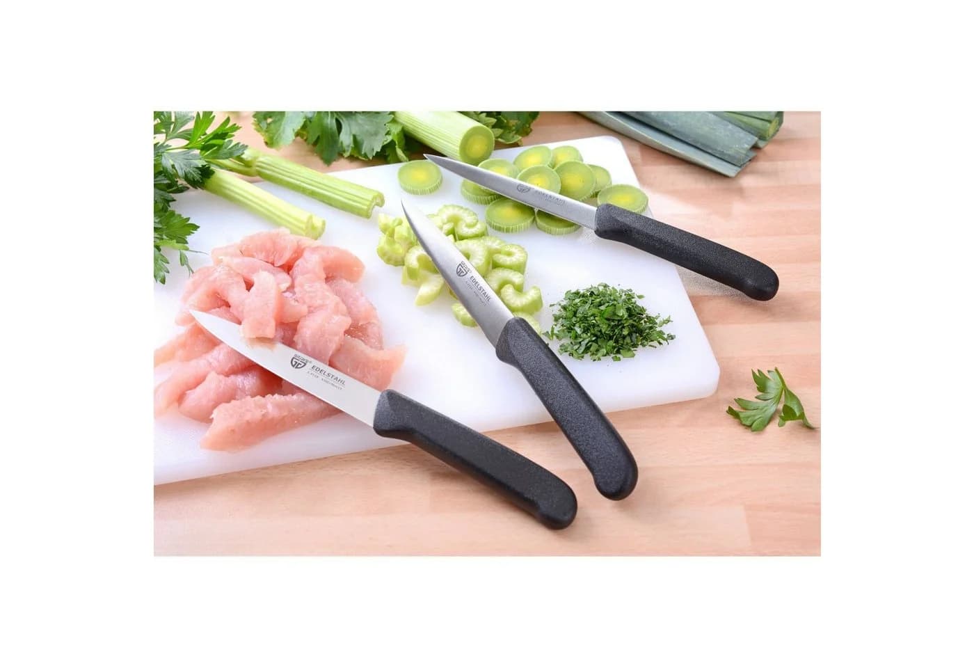 GRÄWE Gemüsemesser 3er Set Edelstahl Schwarz