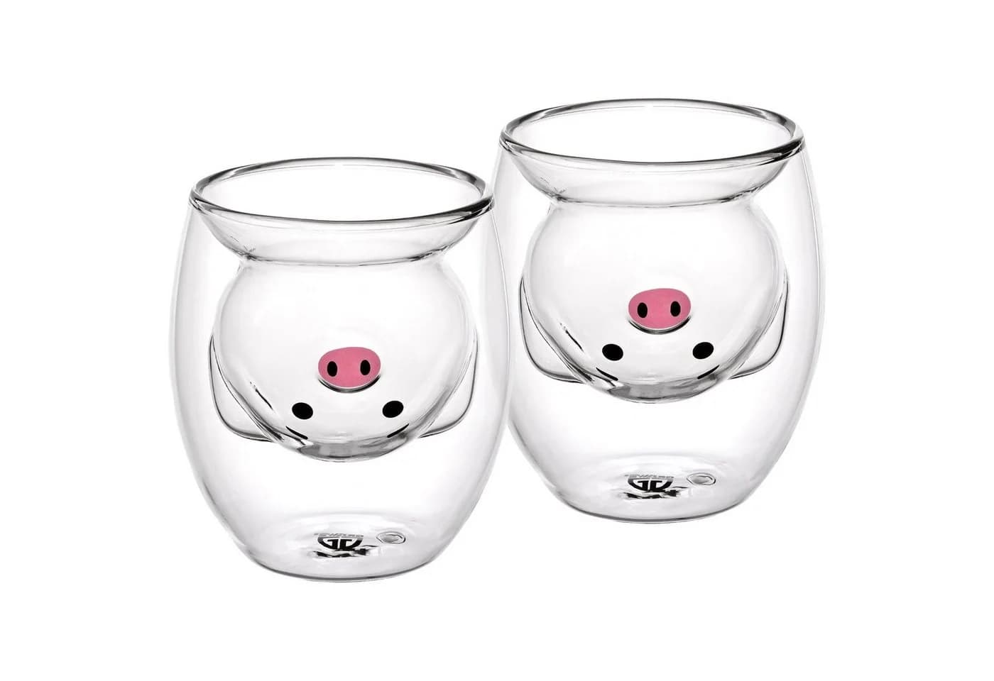 GRÄWE Doppelwandige Thermogläser 200ml 2er Set Motiv Schwein Glas - Bild 2