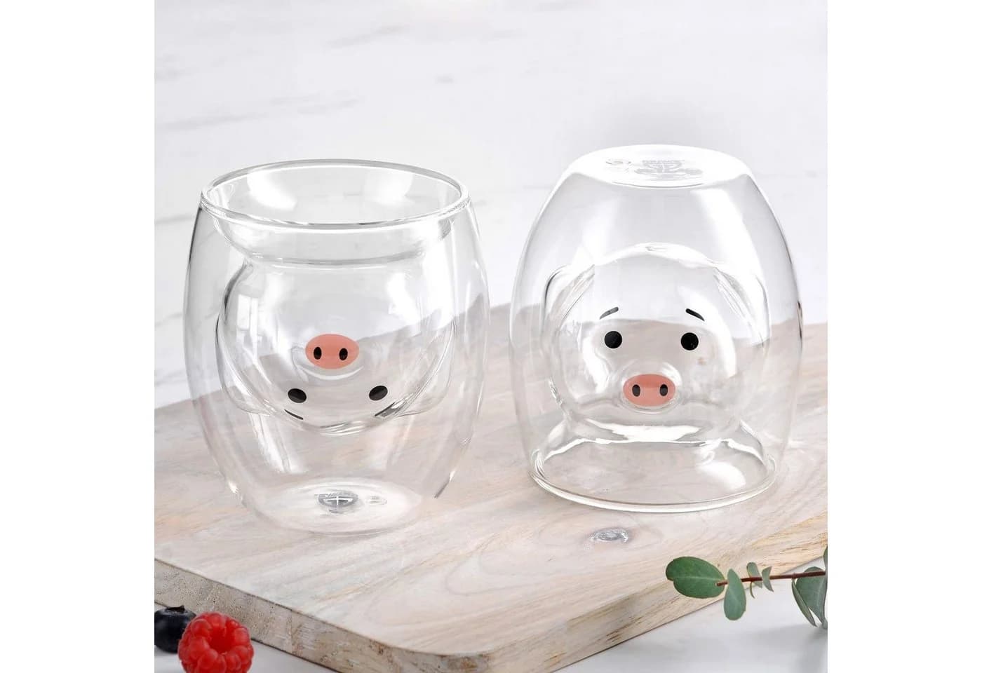 GRÄWE Doppelwandige Thermogläser 200ml 2er Set Motiv Schwein Glas - Bild 4
