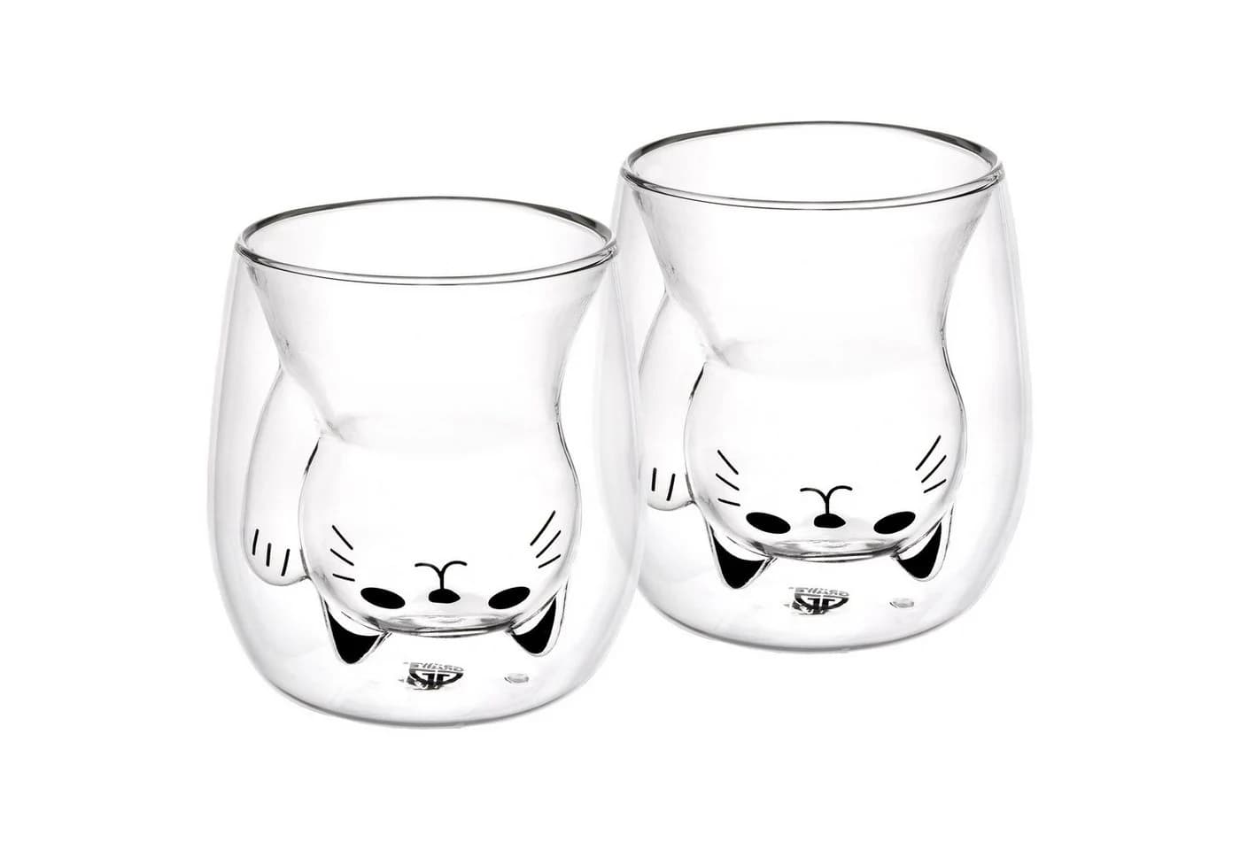 GRÄWE Doppelwandige Thermogläser 190ml 2er Set Katzenmotiv Glas - Bild 2