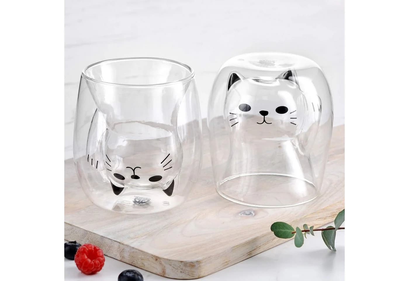 GRÄWE Doppelwandige Thermogläser 190ml 2er Set Katzenmotiv Glas - Bild 4