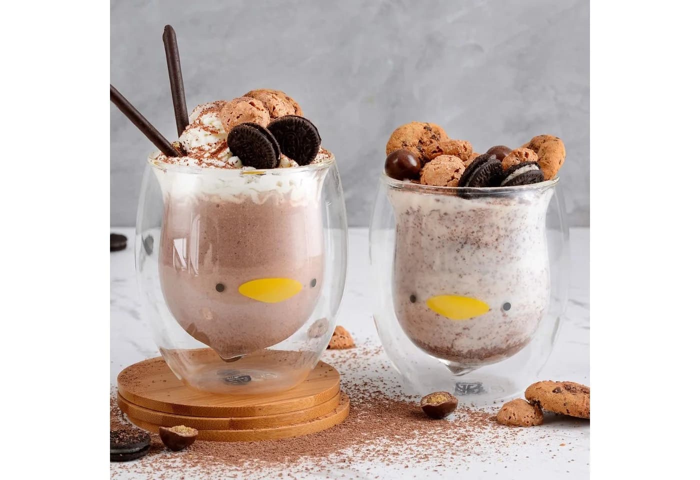 GRÄWE Doppelwandige Thermogläser 285ml 2er Set Motiv Ente Glas