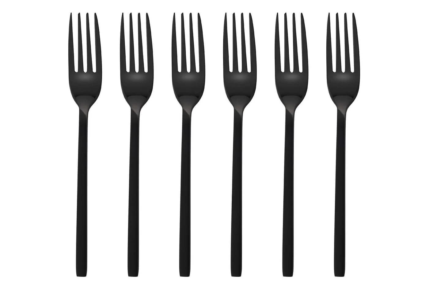 GRÄWE Dessertgabeln 6er Set Schwarz Edelstahl Titan Serie Lissabon - Bild 2
