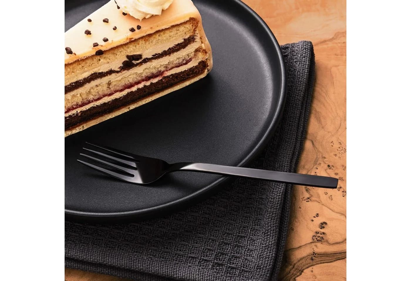 GRÄWE Dessertgabeln 6er Set Schwarz Edelstahl Titan Serie Lissabon - Bild 3