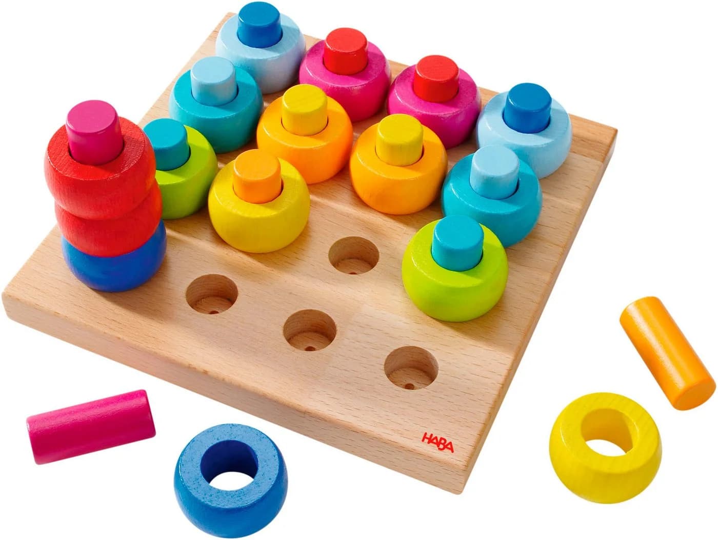 HABA Steckspielzeug Farbkringel Bunt Holz Made in Germany - Bild 3