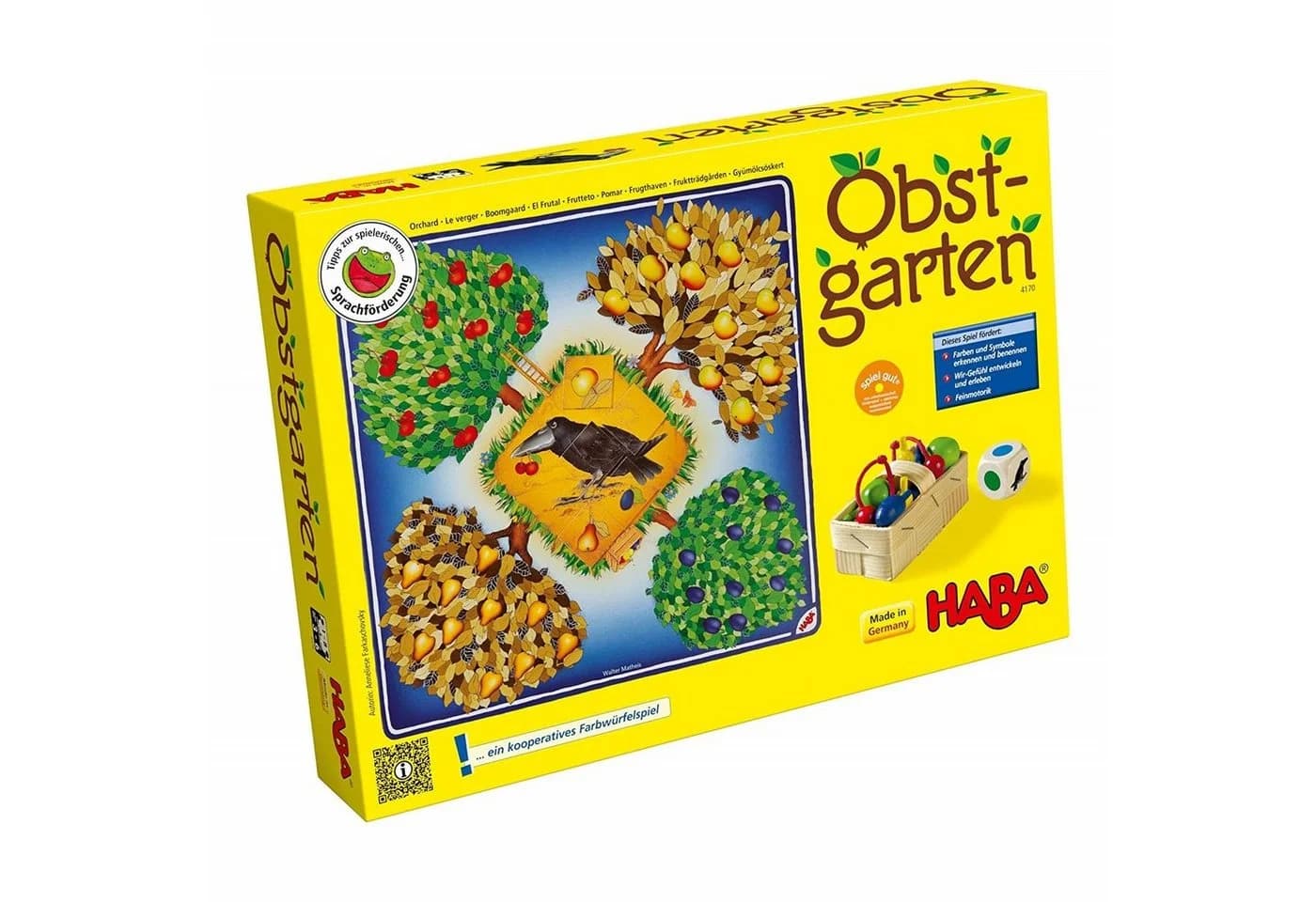 HABA Spiel Obstgarten Bunt - Brettspiel mit Raben Theo