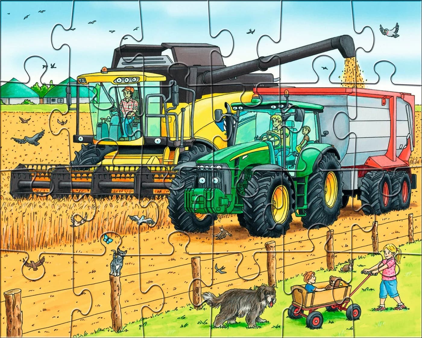 HABA Puzzle Traktor und Co. 72 Teile Bauernhof Bunt