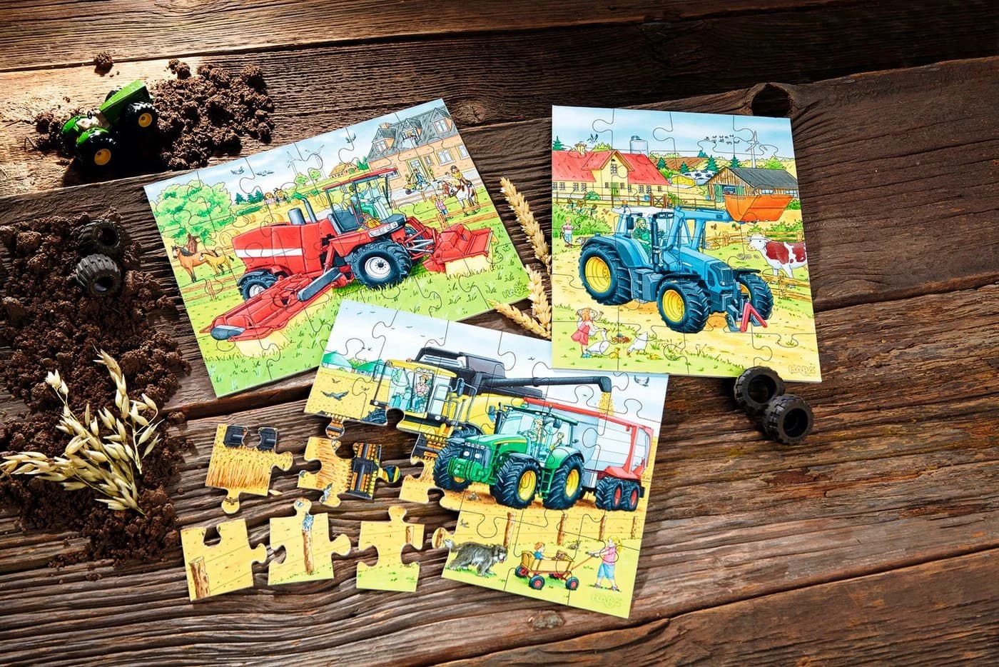 HABA Puzzle Traktor und Co. 72 Teile Bauernhof Bunt - Bild 3