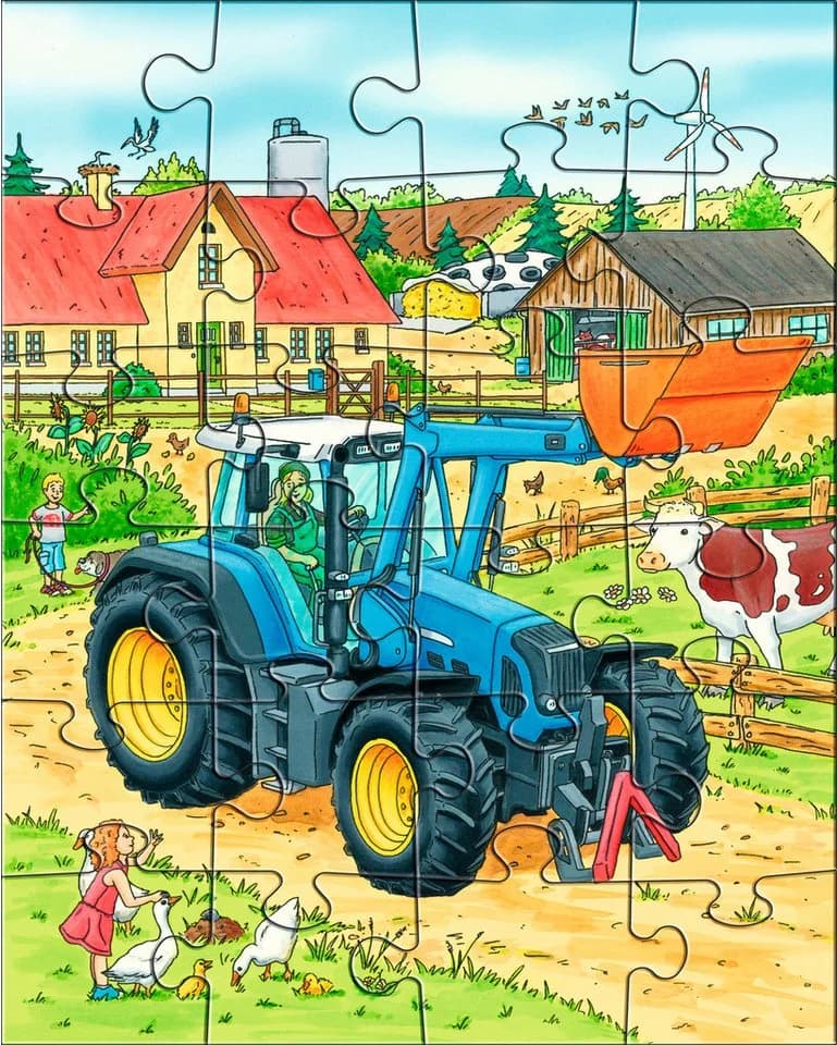 HABA Puzzle Traktor und Co. 72 Teile Bauernhof Bunt - Bild 4