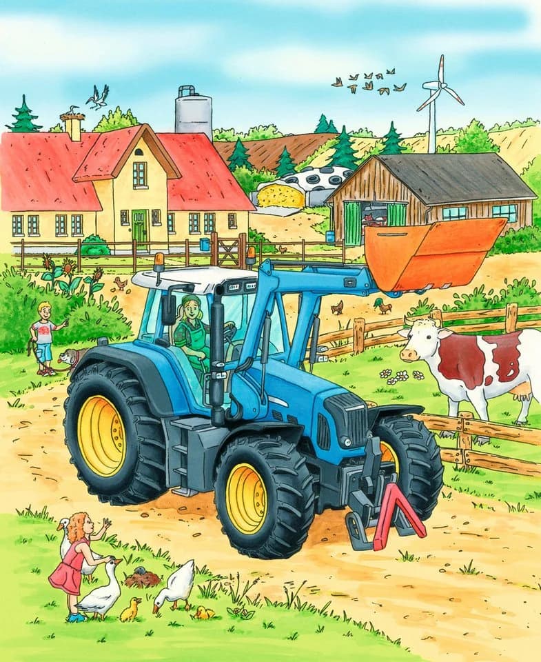 HABA Puzzle Traktor und Co. 72 Teile Bauernhof Bunt - Bild 5
