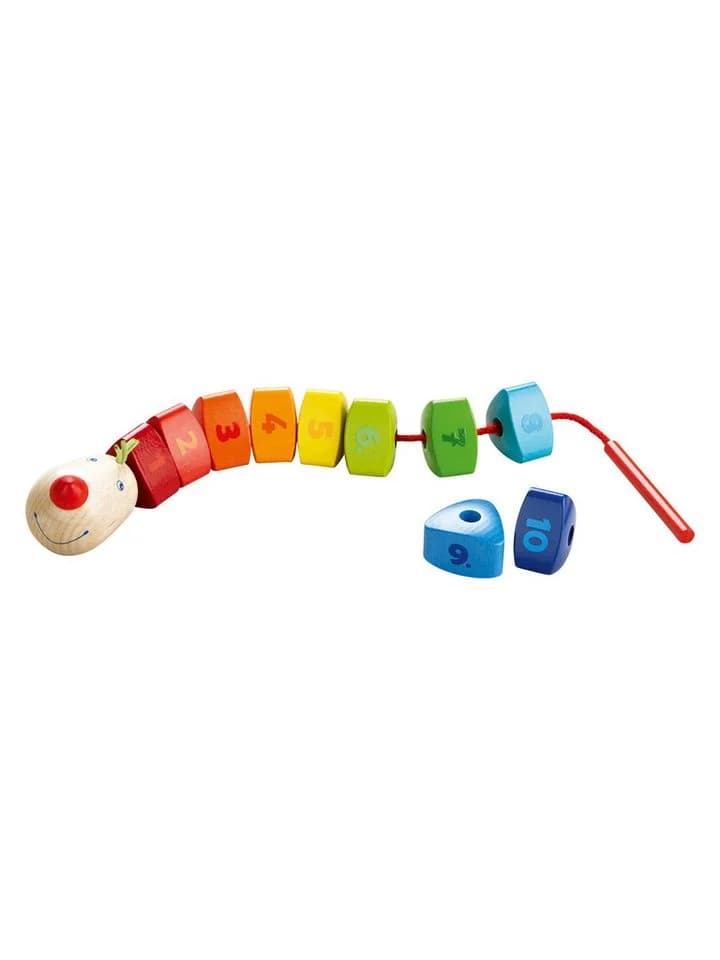 HABA Fädelspielzeug Zahlen-Drache Bunt Holzspielzeug