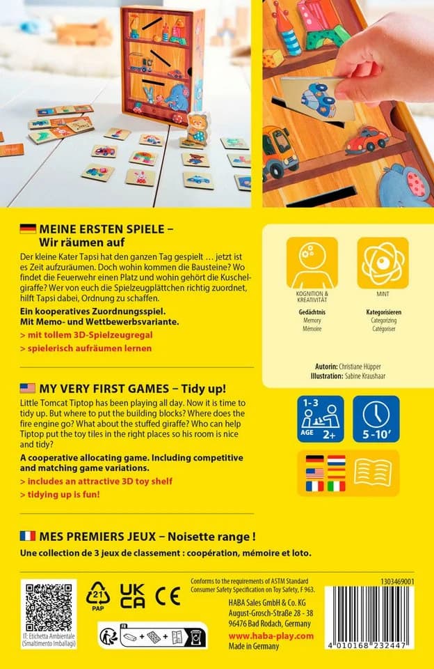 HABA Spiel Meine ersten Spiele Wir räumen auf Bunt Zuordnungsspiel