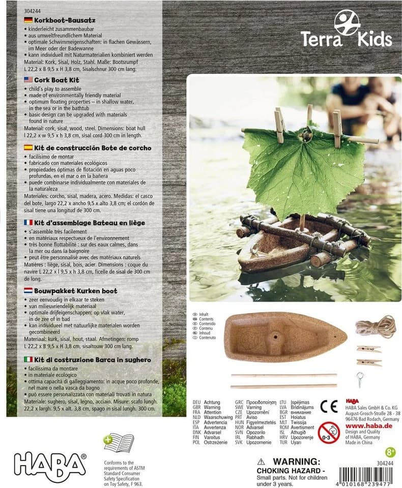 HABA Modellbausatz Terra Kids Korkboot Bausatz Naturmaterialien - Bild 5