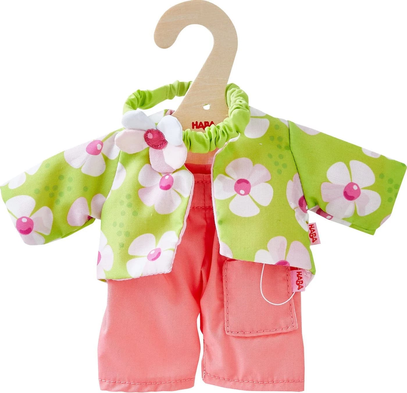 HABA Puppenkleidung Kleiderset Blumenzauber Bunt Grün Rosa - Bild 2