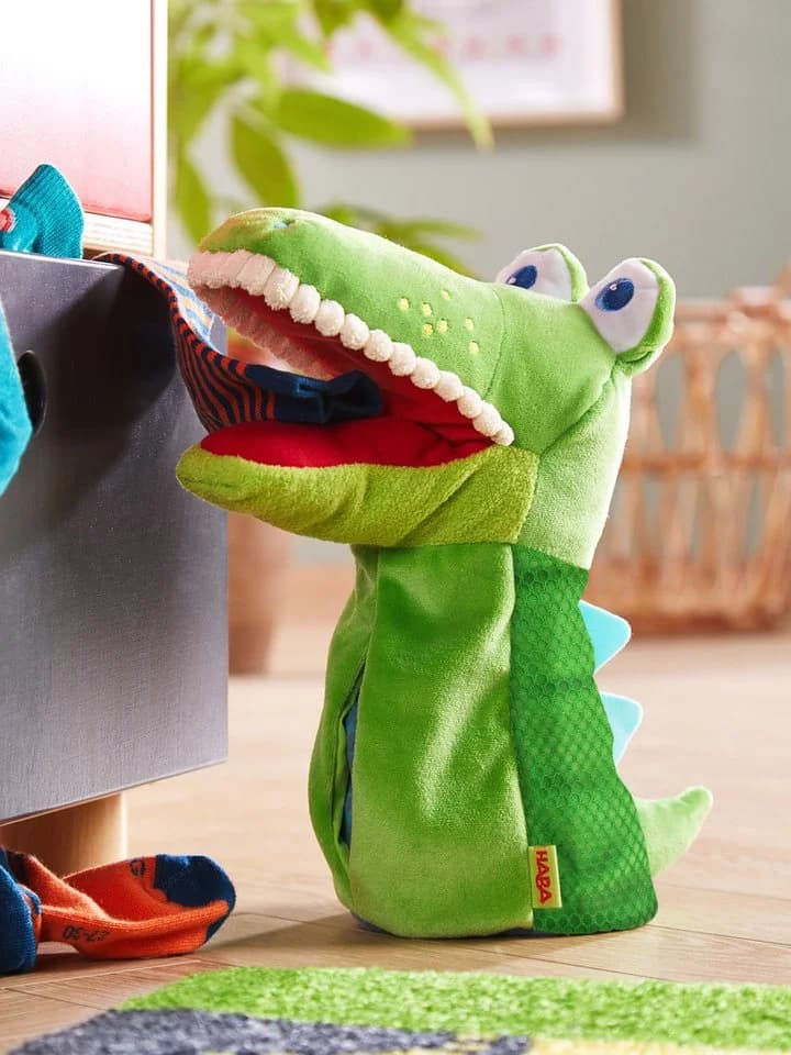 HABA Handpuppe Allesfresser Kroko Grün