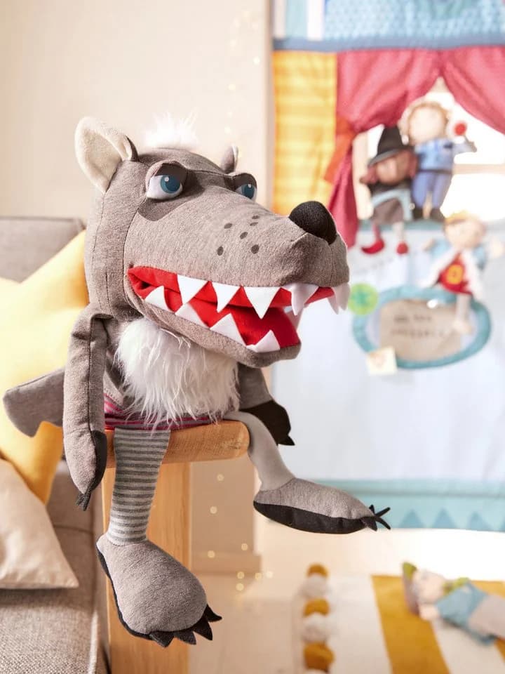 HABA Handpuppe Wolf Grisbert 37 cm Bunt