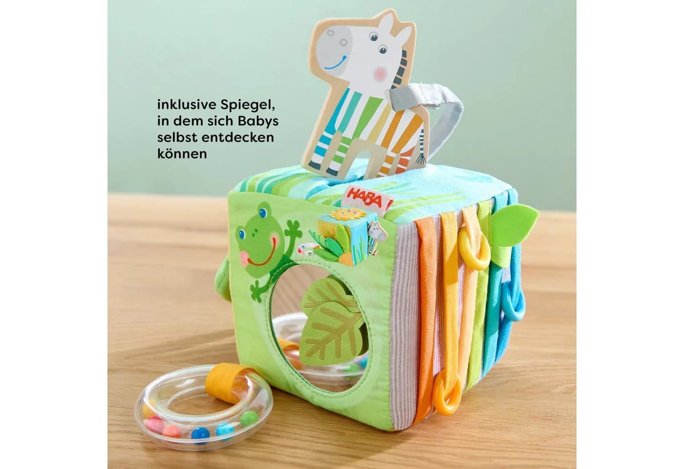 HABA Entdeckerwürfel Zebra - Baby Greifling & Motorikspielzeug