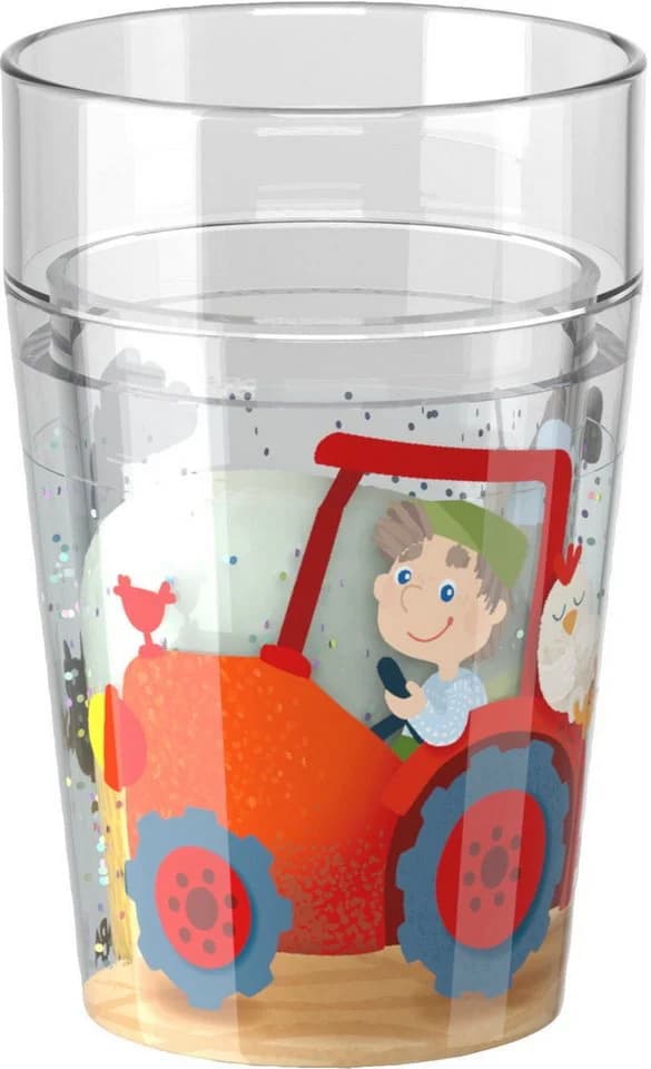 HABA Glitzerbecher Bauernhof 2 Kinderbecher BPA-frei