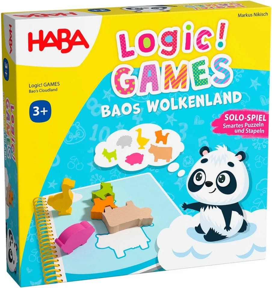 HABA Spiel Baos Wolkenland Logic Games - 60 Puzzle- und Stapelaufgaben für Kinder - Bild 2